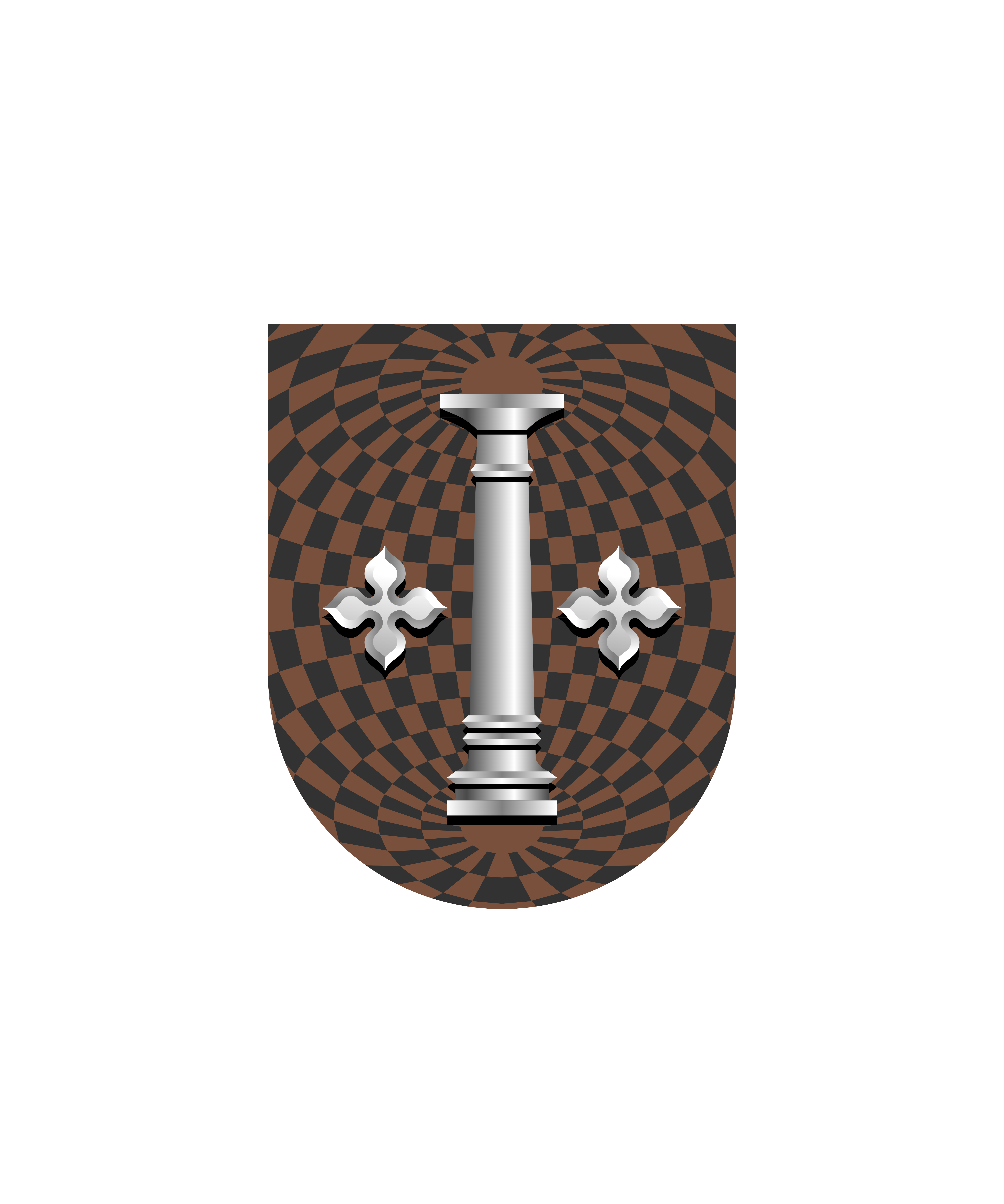 Pillar and Twin Quatrefoils on Tenné and Sable Inner Sphere